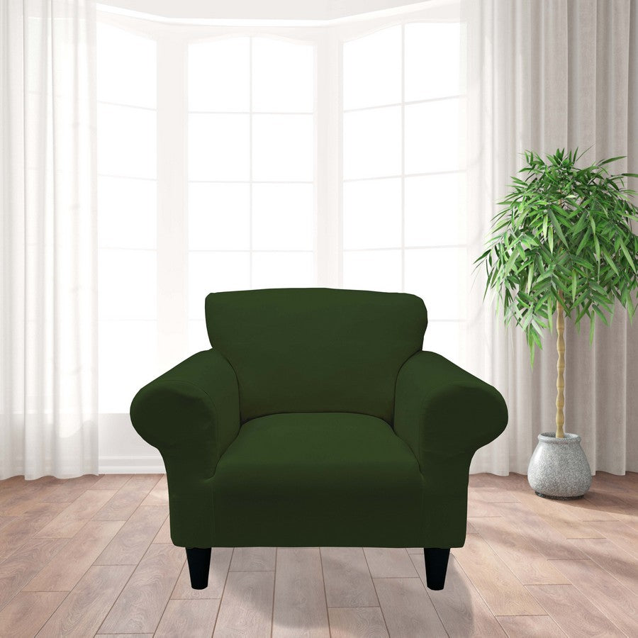 Honeycomb Fabric 1 Seater Armchair Couch Cover Khaki Color
