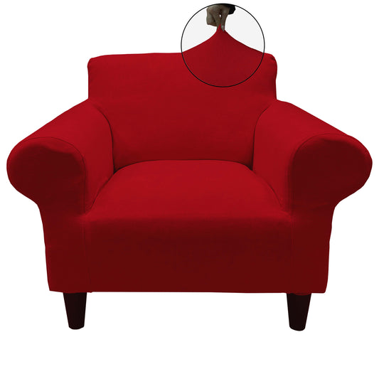 Our Velvet Fabric 1 Seater Armchair Couch Cover Red Color