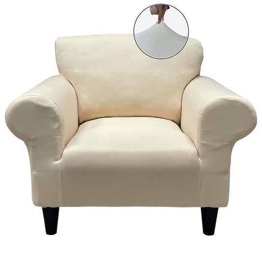 Honeycomb Fabric 1 Seater Armchair Couch Cover Cream Color