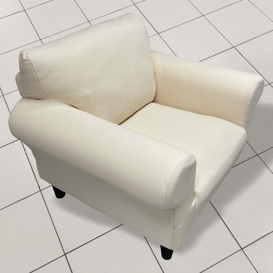 Honeycomb Fabric 1 Seater Armchair Couch Cover Cream Color