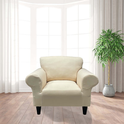 Honeycomb Fabric 1 Seater Armchair Couch Cover Cream Color