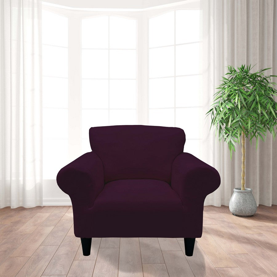 Honeycomb Fabric 1 Seater Armchair Couch Cover Purple Color