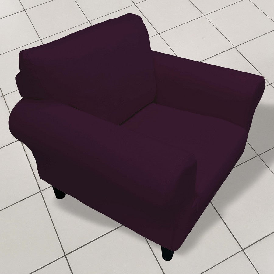 Honeycomb Fabric 1 Seater Armchair Couch Cover Purple Color