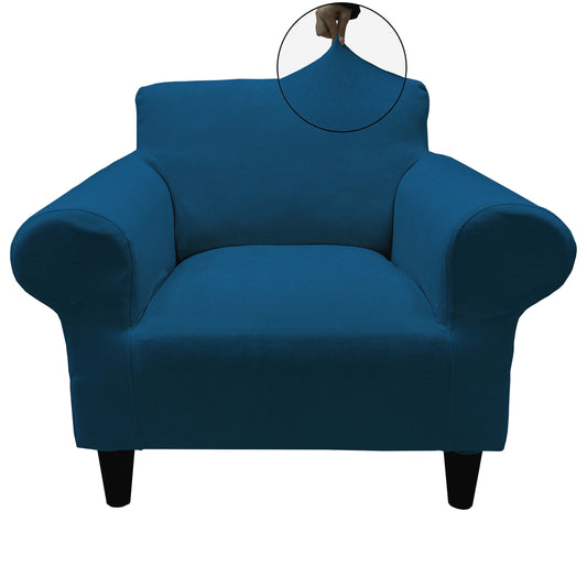 Our Velvet Fabric 1 Seater Armchair Couch Cover Deep Teal Color