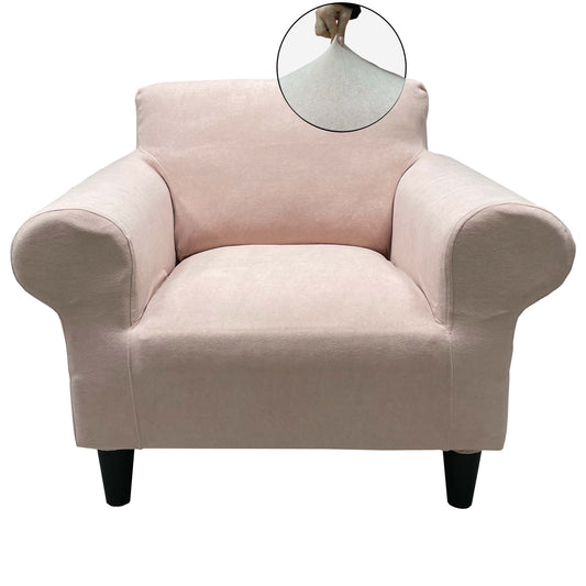 Our Velvet Fabric 1 Seater Armchair Couch Cover Dusty Pink Color