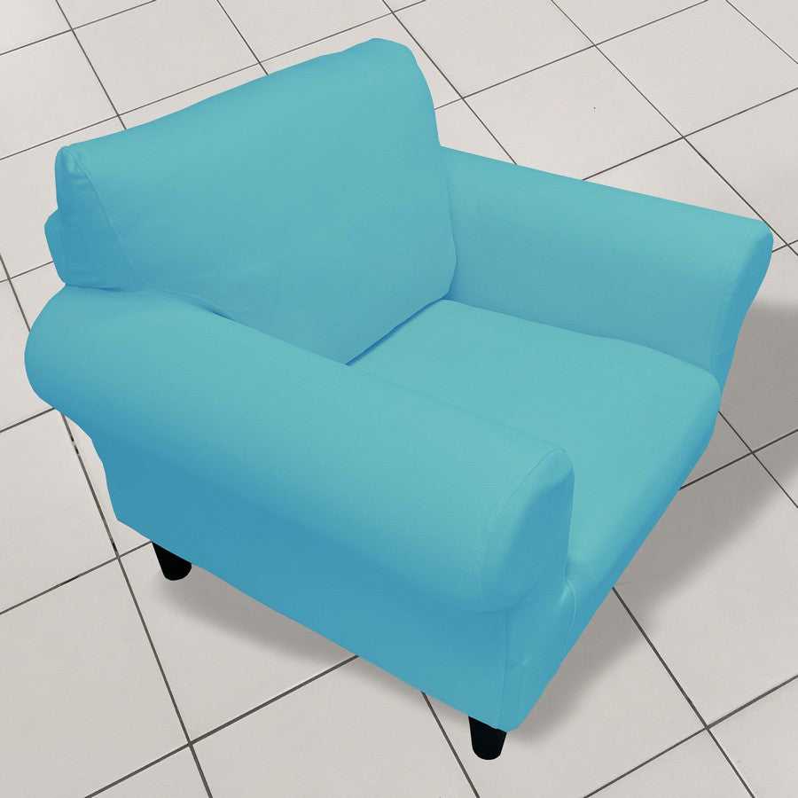 Honeycomb Fabric 1 Seater Armchair Couch Cover Turquoise Color