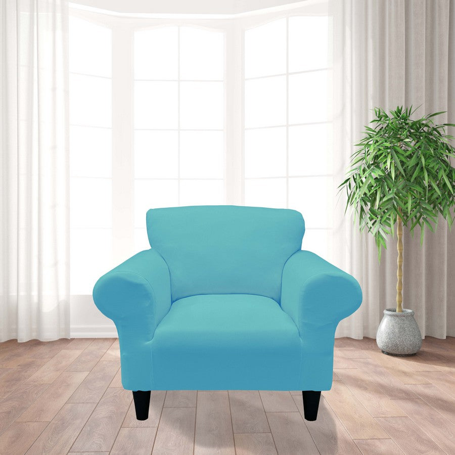 Honeycomb Fabric 1 Seater Armchair Couch Cover Turquoise Color