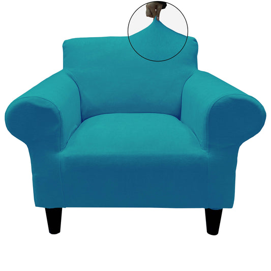 Our Velvet Fabric 1 Seater Armchair Couch Cover Turquoise Color