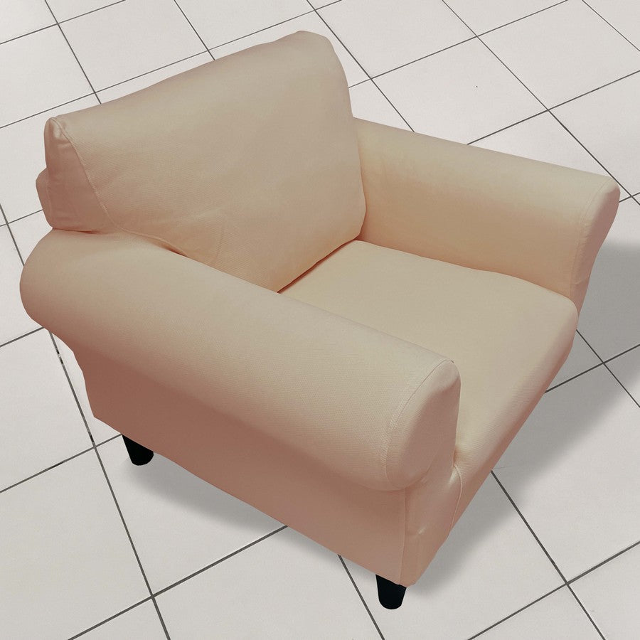 Honeycomb Fabric 1 Seater Armchair Couch Cover Dusty Light Pink Color