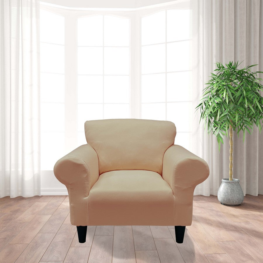 Honeycomb Fabric 1 Seater Armchair Couch Cover Dusty Light Pink Color