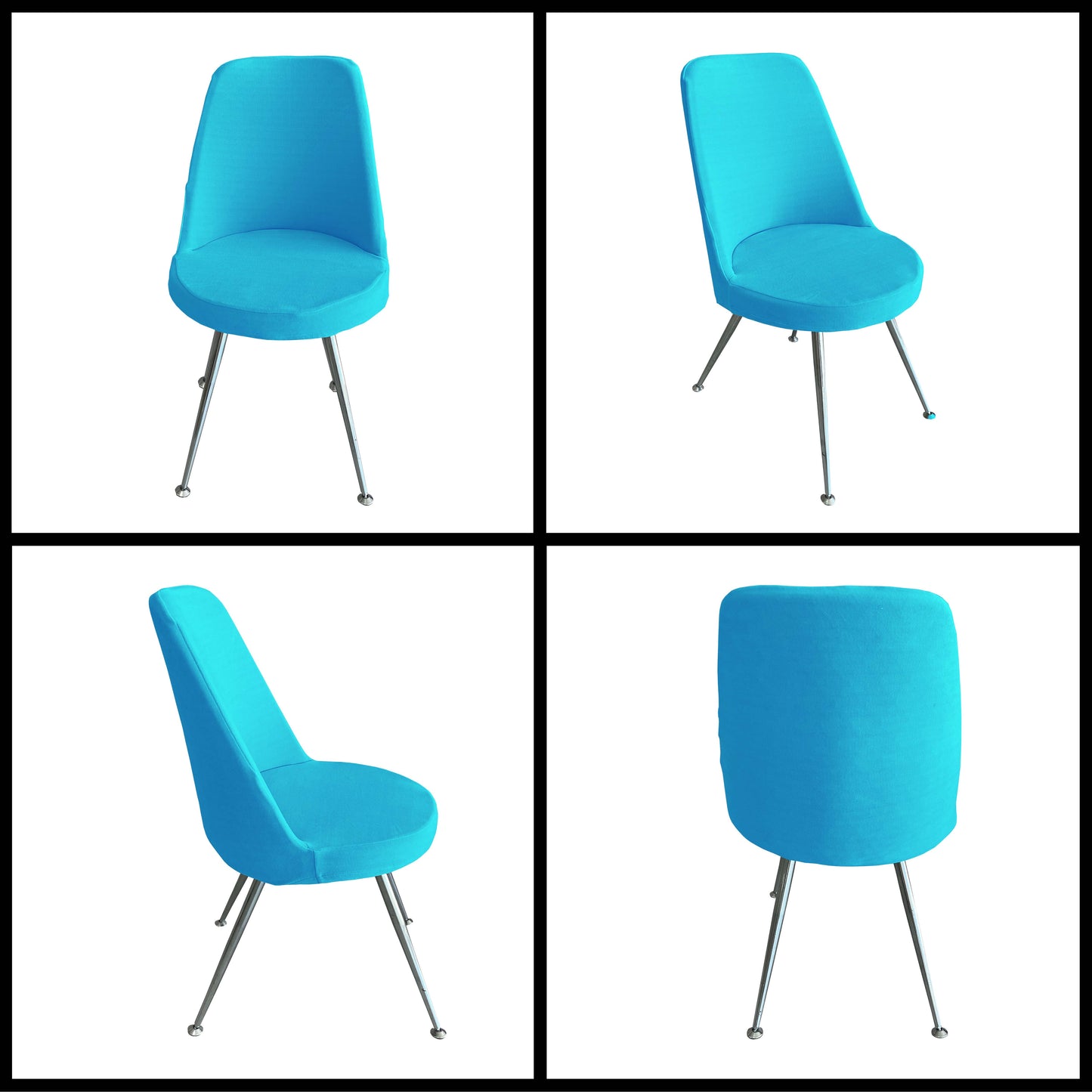 Our Velvet Fabric Dining Chair Covers Turquoise Color