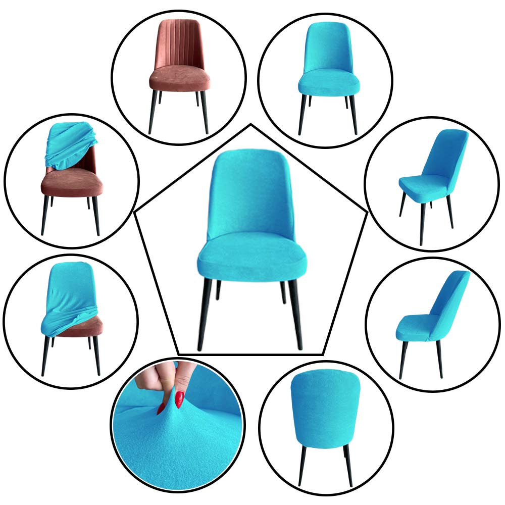 Our Velvet Fabric Living Room Chair Covers Turquoise Color