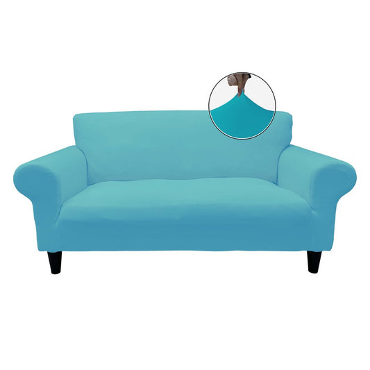 Honeycomb Fabric Loveseat Couch Cover Water Green Color
