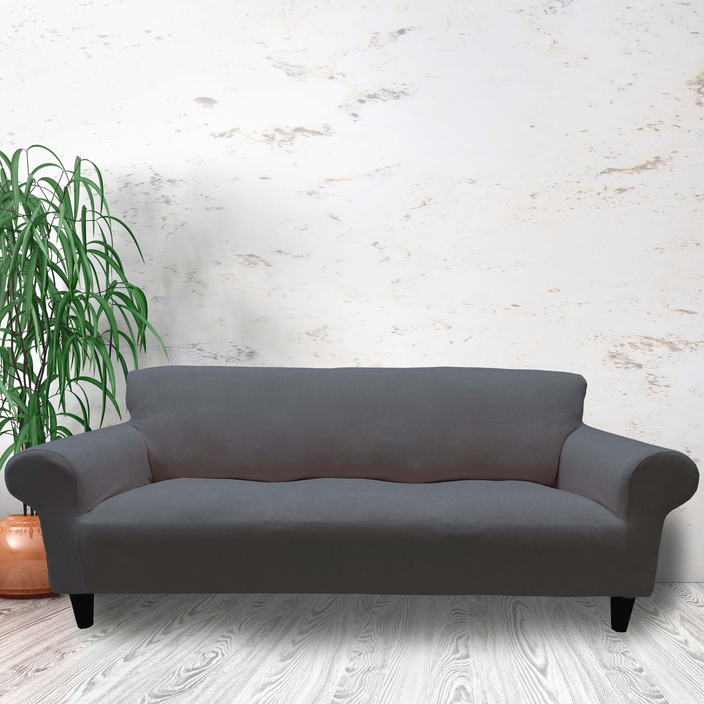 Our Velvet Fabric Sofa Cover Grey Color