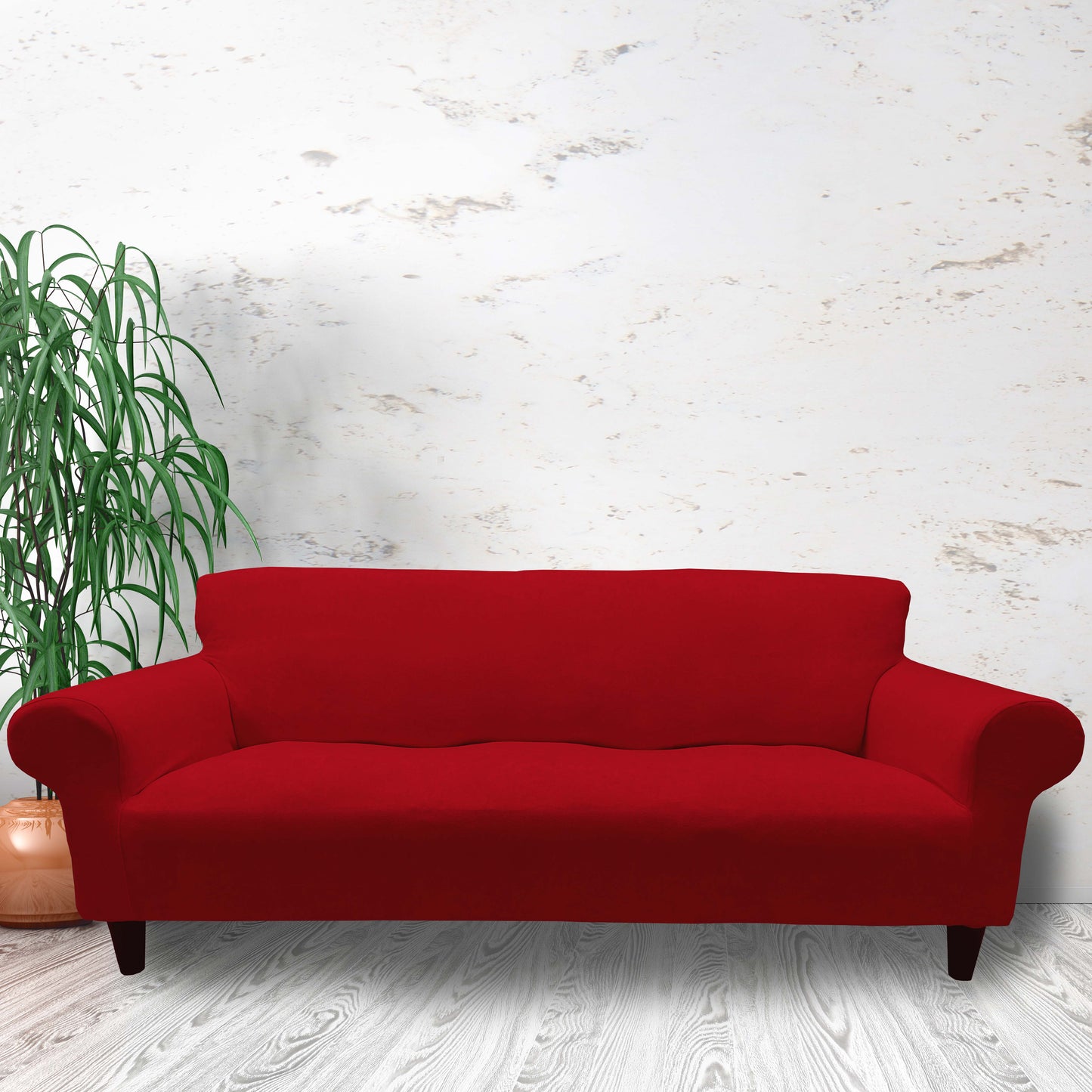 Our Velvet Fabric Sofa Cover Red Color