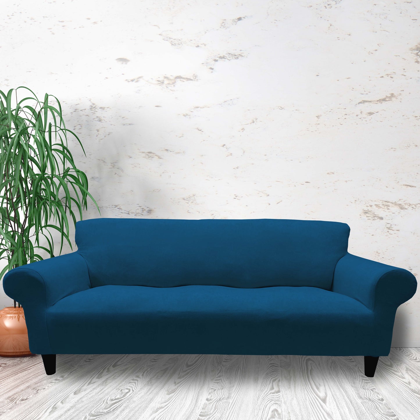 Our Velvet Fabric Sofa Cover Deep Teal Color