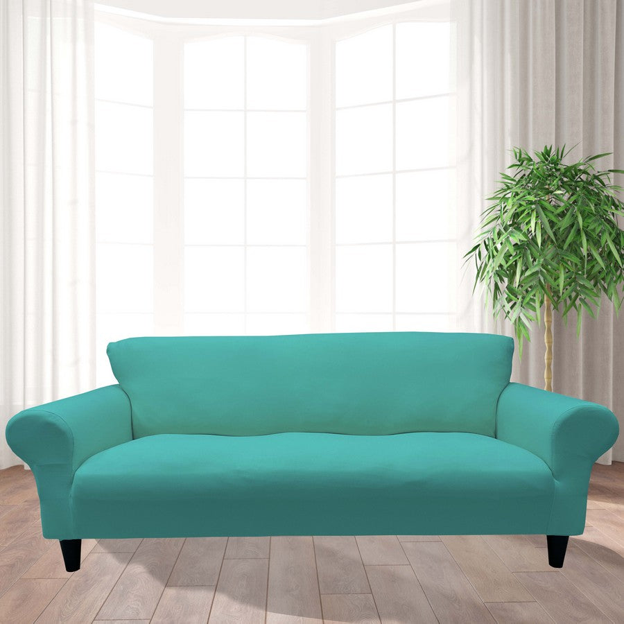 Honeycomb Fabric Sofa Cover Water Green Color