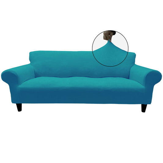 Our Velvet Fabric Sofa Cover Turquoise Color