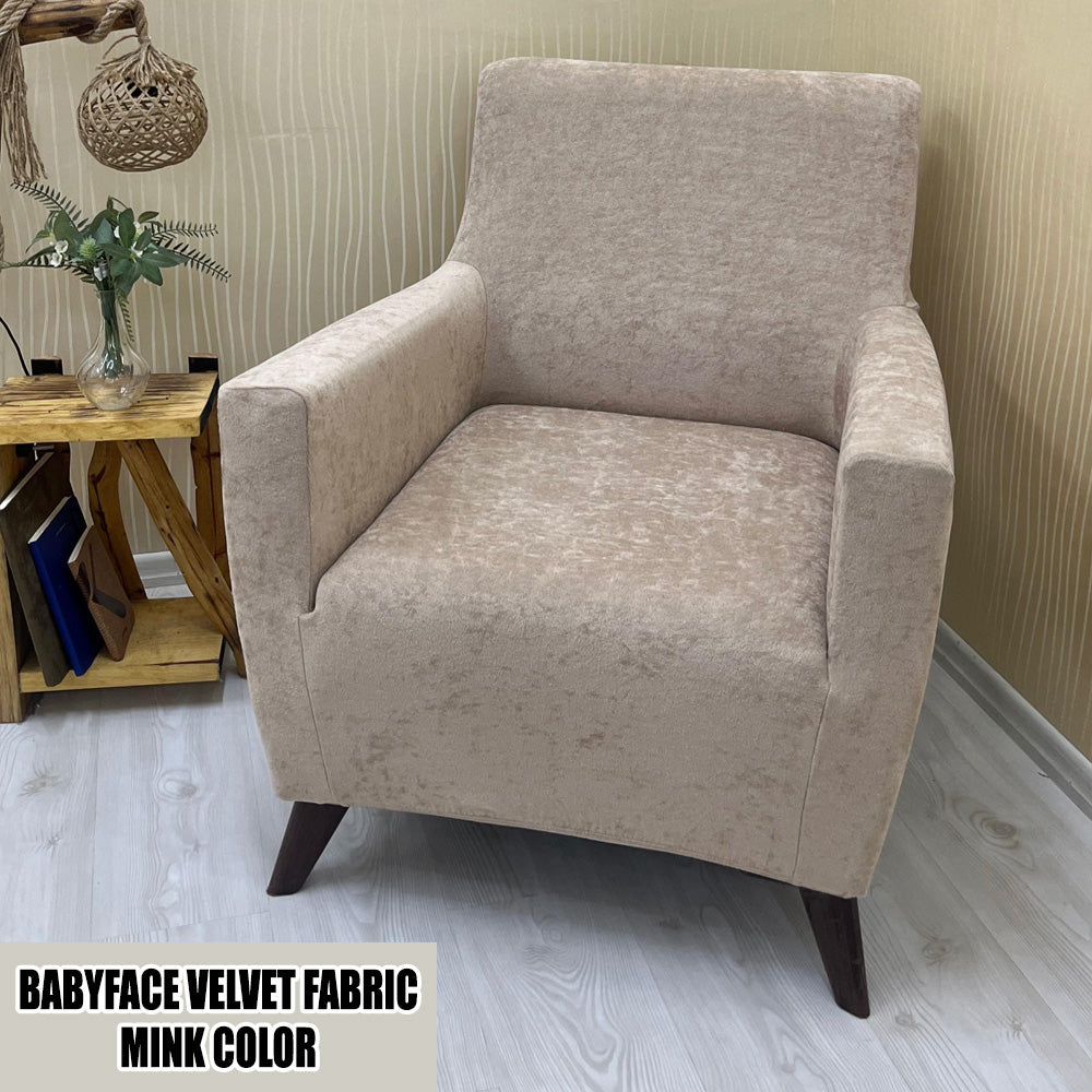 Our BabyFace Velvet Fabric Sofa Cover Mink Color 3+3+1+1