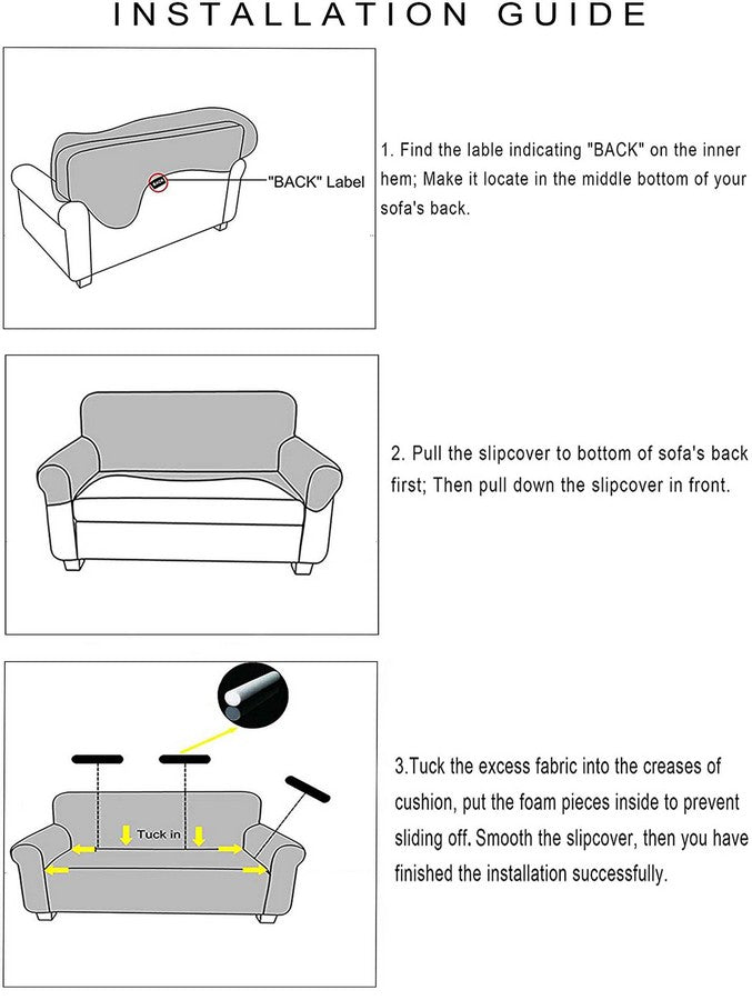 Honeycomb Fabric Loveseat Couch Cover Grey Color
