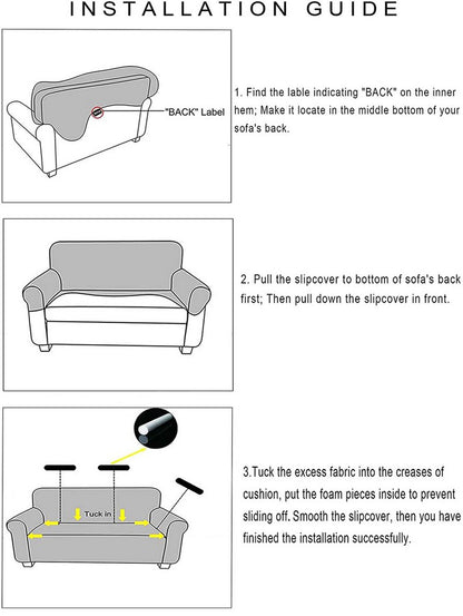Honeycomb Fabric Loveseat Couch Cover Grey Color